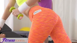 The pretty girl is keeping her body