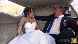 The bride was fucked in a wedding car it