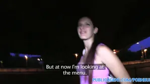 Hungarian beauty Mira Sunset squats on