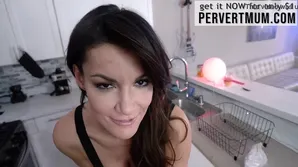 Becky Bandini helps her stepson with a