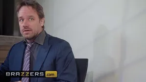 The boss watched his daughter bouncing