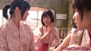 Japanese girls have a hot spring party