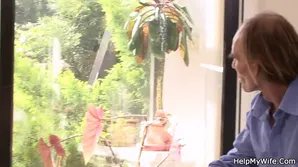 Older dude shoots his young wife getting