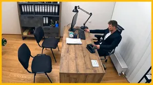 A cute girl has sex with her colleague