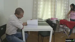 Skinny chick with small tits gets her