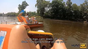 A chubby girl with big boobs gets fucked