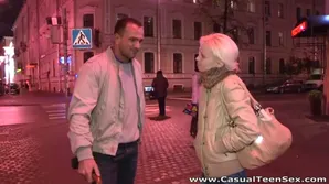 Man made a mess on the cute blondie