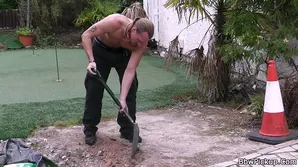 A man seduced his blonde neighbor with