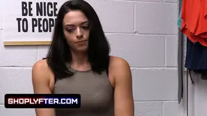 A chick showed her tongue in the shop