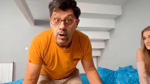 A chubby girl with big natural tits gets