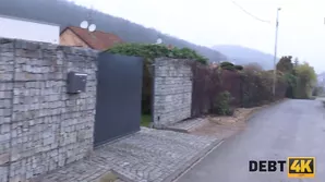 Sexy ginger wife seduces debt collector