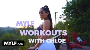 Muscle goddess does yoga with her man