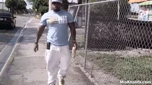 Natural tits bounce while giving blowjob