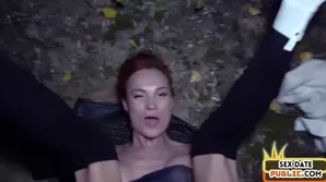 A red haired amateur MILF enjoys rough