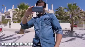 Natural tits bounce and jiggle in public