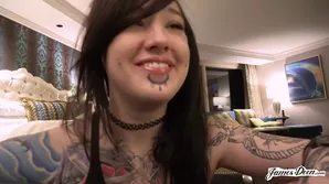 A beautiful brunette gets some steamy