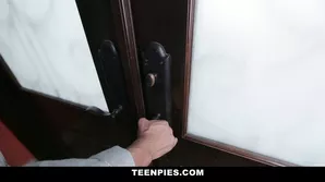 Brunette teen gets flogged and fucked on