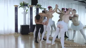 Foursome with the theme of college party