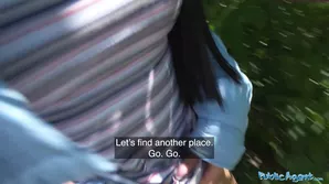 Beautiful adult actress enjoys outdoor