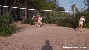 Beautiful women having fun playing