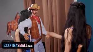 Tiny teen gets costumed for some