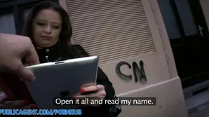 An appetizing girl is having fun with