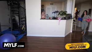 A appetizing girl practiced special yoga