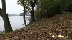 A hot brunette pistol at a relaxed