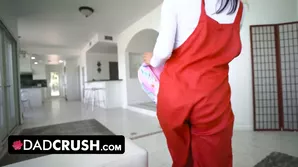 The woman has a lot of fun with her