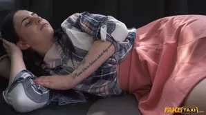 A hot girl with long pigtails gets