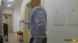 European boy saw his dad's girl getting