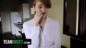 A pretty girl is being fucked by her co