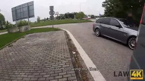 A sexy girl swallowed a policeman's cock