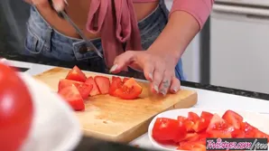 A beautiful woman got her face covered