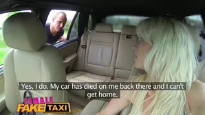 A girl got into a taxi on the street and