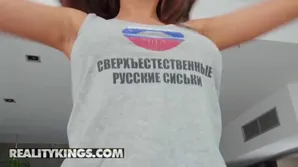 A Russian cute girl was fucked by her