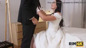 Sexual bride has sex with her husband in