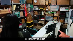 A young shoplifting brunette Alex Harper