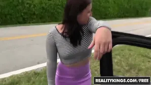 The pretty girl Aryah May groans and