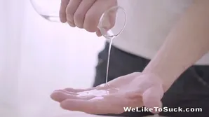 Brunette teen oiled and banged on the