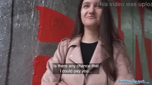 A girl with big natural boobs gets