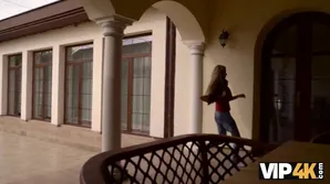 A cute girl is having sex with her dad