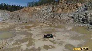 Group sex party on the car roof with