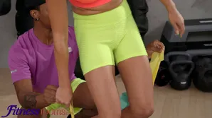 Ebony dude drilled skinny teen Serina